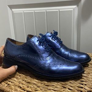 Cole Haan Leather Oxford - Metallic Blue